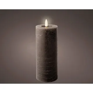 Lumineo LED Wachskerze 19 x 7 cm grau