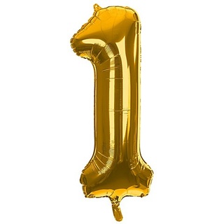 Folienballon "1", gold, 86 cm
