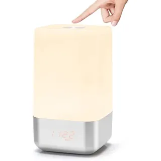 SOULONG LED Lichtwecker mit Sonnenaufgangsfunktion, Touch-Screen, 5 Naturgeräusche, Tageslichtwecker, tragbar für Ihr gutes Leben