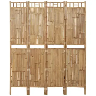 ARKEM 4-TLG. Raumteiler Bambus 160x180 cm Paravent Outdoor Wetterfest Paravent Outdoor