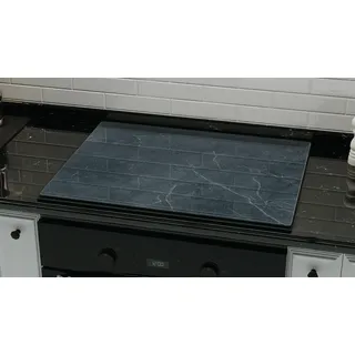 ALLboards Glas Herdabdeckplatte Schneidebrett ANTHRAZIT MARMOR 52x60 cm Multi-Platte Arbeitsplatte Herdschutz Deko für Küchen Gehärtetes