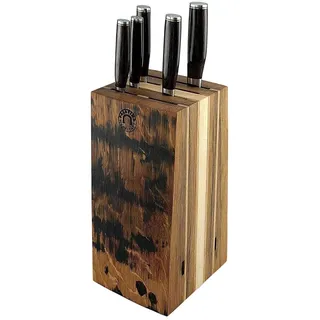 Kai Shun Set | exklusiver, von handgefertigter Messerblock aus alten Fassdauben | + 5 Kai Shun Premier Damastmesser | Tim Mälzer Serie | ultrascharfe japanische Profimesser | VK: 1119,- €