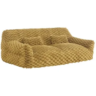 CHITA Sofa 2-Sitzer Sofa, mit Kissen & Decke, Chenille, Vakuum-Kompression, 1 Sofa + 2 Kissen +1 Decke, platzsparend, kein Aufbau erforderlich gelb