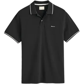 GANT Tipped Piqué Kurzarm-poloshirt Black XL