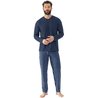 MEY Schlafanzug Straight Blau XXL