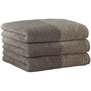 CAWÖ Gästetuch, 3er Pack - Luxury Home, C Two-Tone, Walkfrottier Graphit 30x50cm