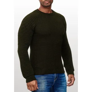 Strickpullover RUSTY NEAL, Herren, Gr. 3XL, grün (khaki), 70% Polyacryl, 30% Baumwolle, unifarben, normal, Rundhals, Pullover Strickpullover, in modischem Grobstrick-Design