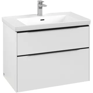 Villeroy & Boch Waschbeckenunterschrank 2 Auszüge 77,2 x 47,8 x 57,6 cm Weiß / Schwarz