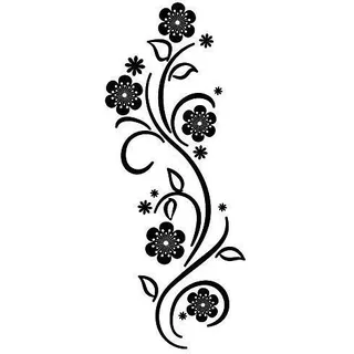 Wandtattoo Blumen Ranke Verzierung Schnörkel - 30 Farben - 4 Größen