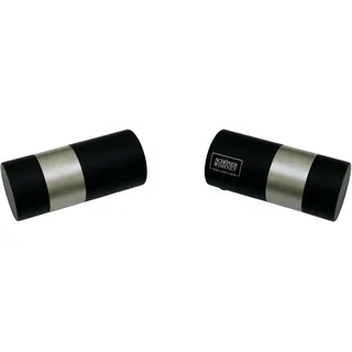 SCHÖNER WOHNEN-Kollektion Gardinenstangen-Endstück Zylinder für Ø 20 mm, (2-St), Serie Einzelprogramm Leon Ø 20 mm schwarz|silberfarben