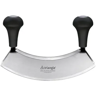 triangle Wiegemesser 23 cm - Zweischneidig, Kräutermesser, Made in Solingen | Handgeschärfte Doppelklinge aus gehärtetem Edelstahl – ideal für Kräuter, Nüsse, Knoblauch & Pizza