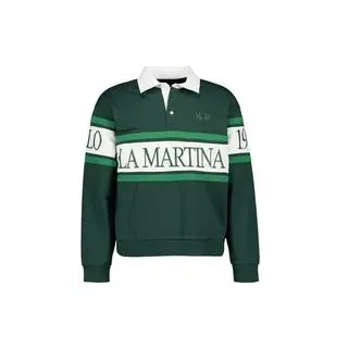 LA MARTINA Herren Pullover grün Baumwolle unifarben, grün, Frühjahr/Sommer 2026