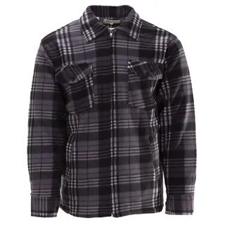 Hoang Thermojacke Herren Holzfällerjacke Hemdjacke Flanell Jacke Arbeitsjacke Kariert Gefüttert, Farbe:schwarz, Größe:L - L
