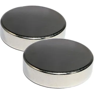 Neodym Magnet Scheibe 40x10mm - 25 KG Extra Stark - Super Magnetscheibe 40mm Durchmesser - Neodym Magnete Rund Groß (2 Stück)