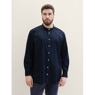 TOM TAILOR PLUS Langarmhemd Plus - Hemd mit Stehkragen blau 4XL