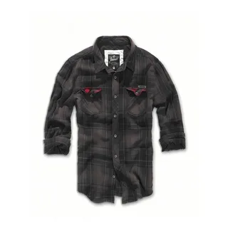 Brandit Textil Check Duncan Langarmhemd Brown / Black L