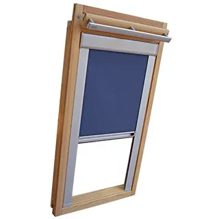 Hochwertiges Verdunkelungsrollo Rollo Thermo blau mit Seitenschienen für Velux DKL-EP GGL,GPL,GHL,GTL 304 ALU // Verdunkelungsrollo/Verdunkelungs-Rollo/Fensterrollo