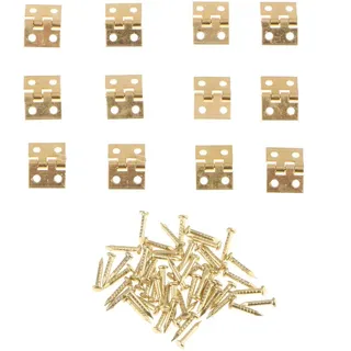 24Pcs Kleine Mini Metallscharniere Schmuckkästchen Puppenhaus Scharniere 8mmx10mm Gold Silber FarbeNützlich und praktisch