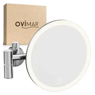 ovimar Kosmetikspiegel Vorupor, Ø 17,9 cm, beleuchtet, |5fach Vergrößerung, zum Schrauben