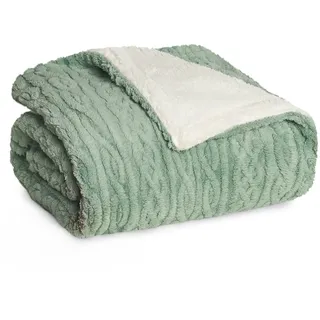 Blumtal Kuscheldecke 130 x 150 cm Grün/Weiß