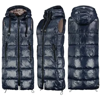 Fresh Made Steppweste Lange Stepp weste Kapuze Übergangs Herbst Frühlings Weste Windbreaker M 38