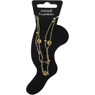 Fußkette ADELIA ́S "Fußkettchen – aus Edelstahl", gold, Fußketten, Damen, Edelstahl, Zum Verschenken – passend für viele Anlässe