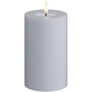 Deluxe Homeart Flammenlose LED-Kerze für den Innenbereich, staubblau, mit echter FlameTM-Technologie, batteriebetriebene Kerze (7,5 x 12,5 cm)