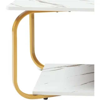 [en.casa] Kolta Weiß Gold 120 x 60 x 43 cm