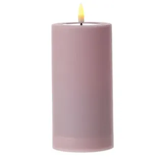 Deluxe Homeart LED Kerze Mia Kunststoff für Innen/Außen flackernd H: 15cm D: 7,5cm in rosa | Gr.: onesize