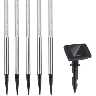 monzana Solarleuchte Edelstahl 48,0 cm 5er Set weiß