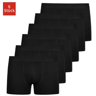 SNOCKS Boxershorts Enge Pants Herren Unterhose ohne Logo (6-St., 6 Stück) aus Bio-Baumwolle, ohne kratzenden Zettel schwarz M