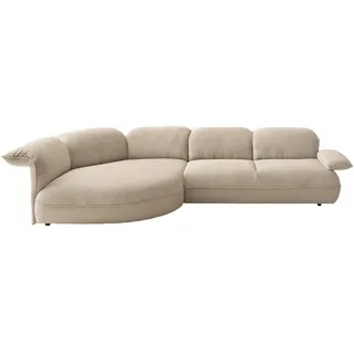 Koinor Ecksofa, Beige, Kunststoff, 3-Sitzer, Ottomane links, L-Form, 343x154 cm, Goldenes M, Dgm, Handmade in Germany, erweiterbar, Typenauswahl, Armteilvarianten, seitenverkehrt erhältlich, Hocker Rücken echt, individuell planbar, Stoff-/Lederauswahl, Wohnzimmer, Sofas & Couches, Wohnlandschaften, Ecksofas