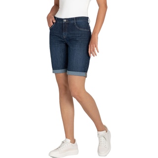 MAC Shorty Jeans Shorts in dunkelblauer Waschung-D38