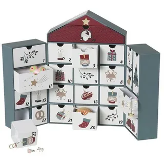 vertbaudet Adventskalender Kinder Haus-Adventskalender aus Pappe grün