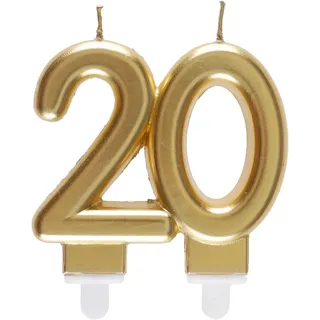Hochzeitskerze 20 Jahre Gold Kerze Jubiläum Deko Feier Geschenk