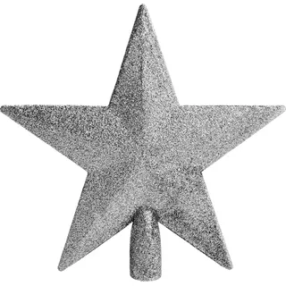 Weihnachtsbaum Spitze 20 Cm Mit Glitzer - Silber - Christbaumspitze 3d Weihnachtsstern