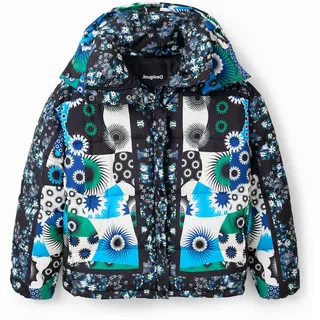 Desigual, Steppjacke Patch, Polyester, Blau, XL, BLUE, XL