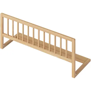 Bellabino Yuna Bett Rausfallschutz für Kinderbett und Babybett aus Kiefer Massivholz, klappbares Bettschutzgitter für Reisen, 90 x 37 x 33 cm, Bettgitter für Kleinkinder und Babys, Natur unbehandelt