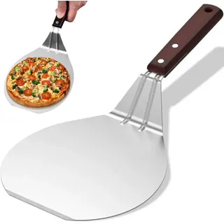 Aizuoni Pizzaschieber Edelstahl, Pizza Schieber, Pizzaschaufel Aus Metall, Pizza Slider, Pizzaspatel Zum Selbstgemachten Backe, Hitzebeständige Pizzaschaufel Mit Holzgriff Zum Backen Von Teig Und Brot
