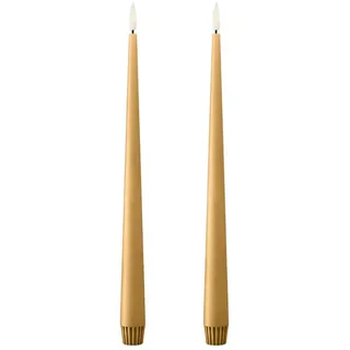 ester & erik LED-Kerze Ester & Erik LED Spitzkerze 30 cm 2er Set braun