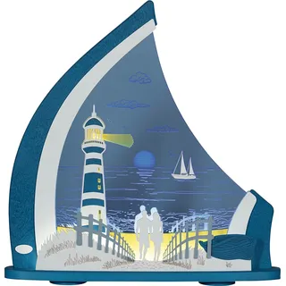 Schwibbogen LED Lichterspitze Leuchtturm maritim modern H 53,5cm Erzgebirge