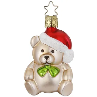 Inge-Glas Manufaktur Christbaumschmuck 7cm Glasfigur Teddybär Weihnachtskugeln Weihnachtsbaumschmuck