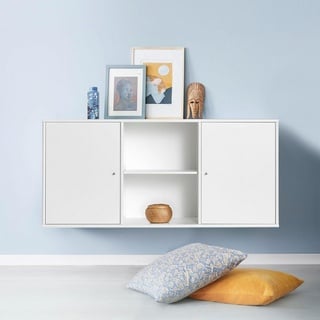 Hammel Furniture Sideboard Mistral, Hochwertig Schrank, hängend/stehend montierbar, mit zwei Türen, B: 133 cm, anpassungsbar Designmöbel weiß 