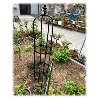 Rankhilfe Obelisk Metall Rosensäule Wetterfest Turm Rankhilfe Rankgitter Spalier Für Innen- Und Außenbereich 90cm/120cm/150cm/180cm High Ranksäule Für Kletterpflanzen ( Color : Schwarz , Size : ID28cm