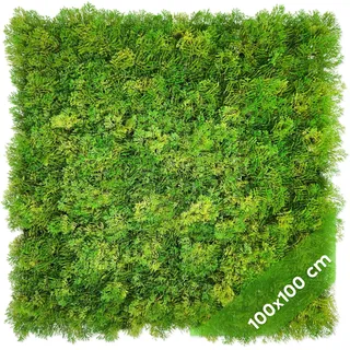 JELLE & JACOB Künstliche Pflanzenwand Mooswand Indoor & Outdoor, Greenwall Moos Wand Paneele 100x100 cm, grünes Moosbild XXL, Pflanzenwand künstlich pflegeleicht & langlebig - für Wohlfühl-Atmosphäre