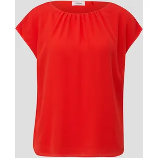 S.Oliver - Chiffonbluse mit Raffung, Damen, rot 36