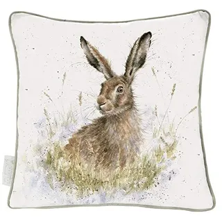 Wrendale Designs The Country Set Kissen Into The Wild mit Federfüllung, Hase, groß
