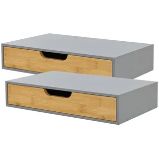 [en.casa] Bokn Wandregal 40 x 24 x 8 cm Grau