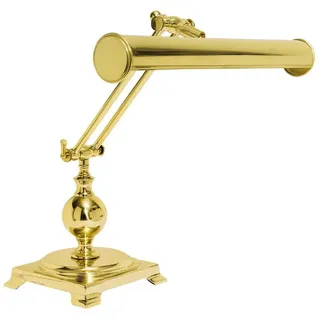 Licht-Erlebnisse Tischleuchte MINISTERO, ohne Leuchtmittel, Tischleuchte E14 43 cm in Messing poliert massiv Jugendstil goldfarben