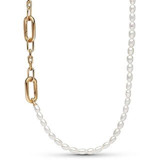 Pandora Perlenkette Halskette für Damen mit Perlen von PANDORA ME, vergoldet goldfarben